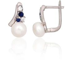 Diamond Sky Jewelry Sidabriniai auskarai su cirkoniais ir perlais „Sielos Veidrodis II“