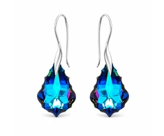 Diamond Sky Jewelry Sidabriniai auskarai „Baroque IV (Meridian Mėlyna)“ su Swarovski® kristalais
