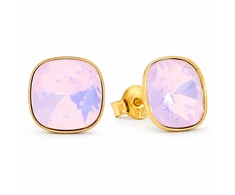 Diamond Sky Jewelry Sidabriniai auskarai „Glare (Rose Vanduo Opal)“ su Swarovski® kristalais