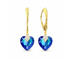 Diamond Sky Jewelry Sidabriniai auskarai „Cute Valentine (Bermuda Mėlyna)“ su Swarovski® kristalais