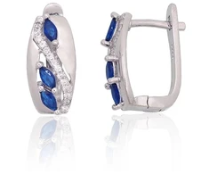 Diamond Sky Jewelry Sidabriniai auskarai su cirkoniais „Midnight Dew II“