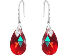 Diamond Sky Jewelry Sidabriniai auskarai „Baroque III (Light Siam Shimmer)“ su Swarovski® kristalais