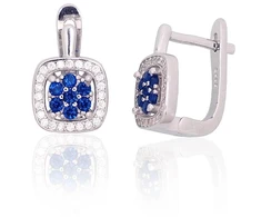 Diamond Sky Jewelry Sidabriniai auskarai su cirkoniais „Akmeninė Gėlė III“