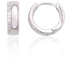 Diamond Sky Jewelry Sidabriniai auskarai su cirkoniais ir perlamutru „Megan“