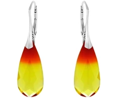 Diamond Sky Jewelry Sidabriniai auskarai „Rainbow Waterfall (Fireopal)“ su Swarovski® kristalais