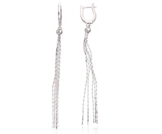 Diamond Sky Jewelry Sidabriniai auskarai „Sidabrinis Fringe“
