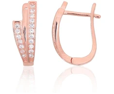 Diamond Sky Jewelry Sidabriniai auskarai su cirkoniais „Golden Charm“