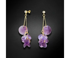 Diamond Sky Jewelry Sidabriniai auskarai „Orchid (Iris / Violet)“ su Swarovski® kristalais