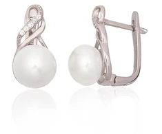 Diamond Sky Jewelry Sidabriniai auskarai su cirkoniais ir perlais „Fabiola VII“