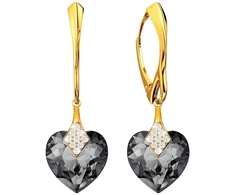 Diamond Sky Jewelry Sidabriniai auskarai „Cute Valentine (Sidabrinis Night)“ su Swarovski® kristalais