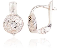 Diamond Sky Jewelry Sidabriniai auskarai „Lace Petal“