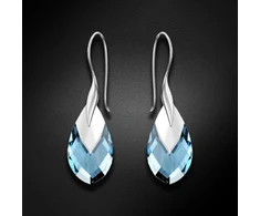 Diamond Sky Jewelry Sidabriniai auskarai „Baroque II (Aquamarine Light Chrome)“ su Swarovski® kristalais
