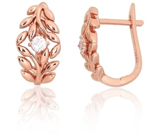 Diamond Sky Jewelry Sidabriniai auskarai su cirkoniais „Auksinė Gėlė IV“