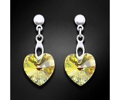 Diamond Sky Jewelry Sidabriniai auskarai „Romantic Heart II (Aurora Borealis)“ su Swarovski® kristalais