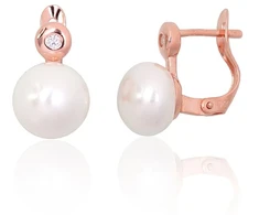Diamond Sky Jewelry Sidabriniai auskarai su cirkoniais ir perlais „Galos XII“
