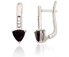 Diamond Sky Jewelry Sidabriniai auskarai su cirkoniais ir granatais „Temptation II“