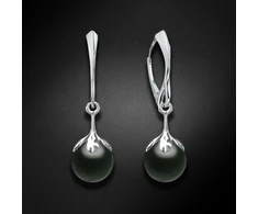 Diamond Sky Jewelry Sidabriniai auskarai „Pearl Galaxy (Magic Juodas)“ su Preciosa® kristalais