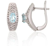 Diamond Sky Jewelry Sidabriniai auskarai su topazais „Aida“