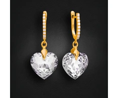 Diamond Sky Jewelry Sidabriniai auskarai „Romantic Heart III“ su Swarovski® kristalais