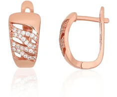 Diamond Sky Jewelry Sidabriniai auskarai su cirkoniais „Golden Cascade“