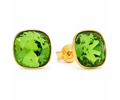 Diamond Sky Jewelry Sidabriniai auskarai „Glare (Fern Žalias)“ su Swarovski® kristalais