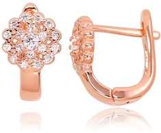 Diamond Sky Jewelry Sidabriniai auskarai su cirkoniais „Auksinė Gėlė XI“