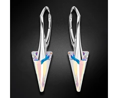 Diamond Sky Jewelry Sidabriniai auskarai „Spike II (Aurora Borealis)“ su Swarovski® kristalais