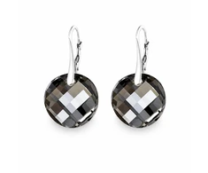 Diamond Sky Jewelry Sidabriniai auskarai moterims DiamondSky „Moon (Sidabrinis Night)“ su Swarovski kristalais