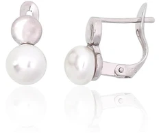 Diamond Sky Jewelry Sidabriniai auskarai su perlais „Galos“