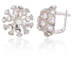 Diamond Sky Jewelry Sidabriniai auskarai „Dandelion“