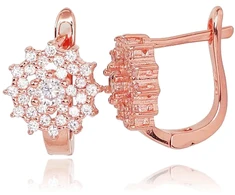 Diamond Sky Jewelry Sidabriniai auskarai su cirkoniais „Radiant Bloom II“
