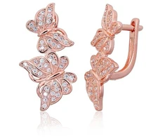 Diamond Sky Jewelry Sidabriniai auskarai su cirkoniais „Celestial Butterflies II“