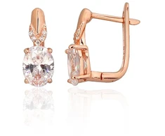 Diamond Sky Jewelry Sidabriniai auskarai su cirkoniais „Golden Mirage III“
