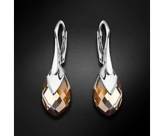 Diamond Sky Jewelry Sidabriniai auskarai „Baroque II (Light Colorado Topaz Light Chrome)“ su Swarovski® kristalais