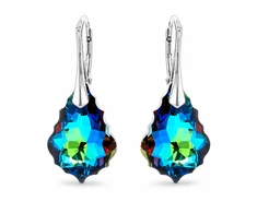 Diamond Sky Jewelry Sidabriniai auskarai „Baroque V (Meridian Mėlyna)“ su Swarovski® kristalais