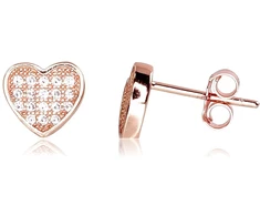 Diamond Sky Jewelry Sidabriniai auskarai-vinukai su cirkoniais „Two Hearts VI“