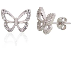 Diamond Sky Jewelry Sidabriniai auskarai-vinukai su cirkoniais „Celestial Butterflies VI“