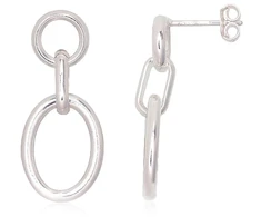 Diamond Sky Jewelry Sidabriniai auskarai-vinukai „Moon Chain“