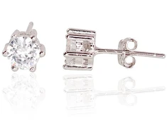 Diamond Sky Jewelry Sidabriniai auskarai-vinukai su cirkoniais „Solitaras II“