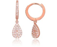 Diamond Sky Jewelry Sidabriniai auskarai-žiedai su cirkoniais „Midnight Dew III“