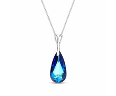 Diamond Sky Jewelry Sidabrinis kaklo papuošalas moterims DiamondSky „Rainbow Waterfall (Bermuda Mėlyna)“ su Swarovski kristalais