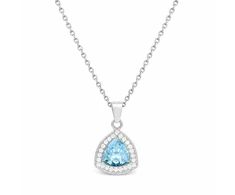 Diamond Sky Jewelry Sidabrinis kaklo papuošalas moterims DiamondSky „Elemental Magic (Aquamarine Diamond Touch Light)“ su Swarovski kristalais