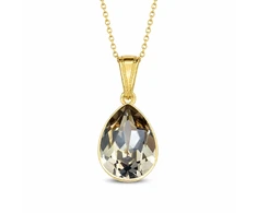 Diamond Sky Jewelry Sidabrinis pakabukas „Crystal Drop (Juodas Diamond)“ su Preciosa® kristalais