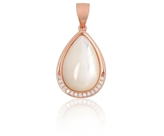 Diamond Sky Jewelry Sidabrinis pakabukas su cirkoniais ir perlamutru „Tears of the Moon II“