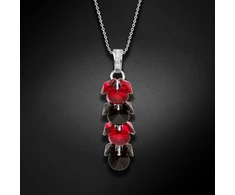 Diamond Sky Jewelry Sidabrinis pakabukas „Flamenco (Scarlet / Jet)“ su Swarovski® kristalais