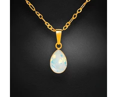 Diamond Sky Jewelry Sidabrinis pakabukas „Crystal Drop (Baltas Opal)“ su Swarovski® kristalais