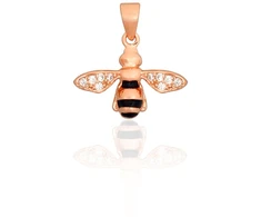 Diamond Sky Jewelry Sidabrinis pakabukas su cirkoniais ir emaliu „Pchelka II“