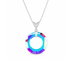 Diamond Sky Jewelry Sidabrinis pakabukas „Cosmic Ring (Aurora Borealis)“ su Swarovski® kristalais