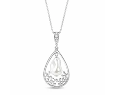Diamond Sky Jewelry Sidabrinis pakabukas „Baroque Drop“ su Swarovski® perlais