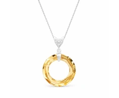 Diamond Sky Jewelry Sidabrinis pakabukas „Cosmic Ring (Golden Shadow)“ su Swarovski® kristalais